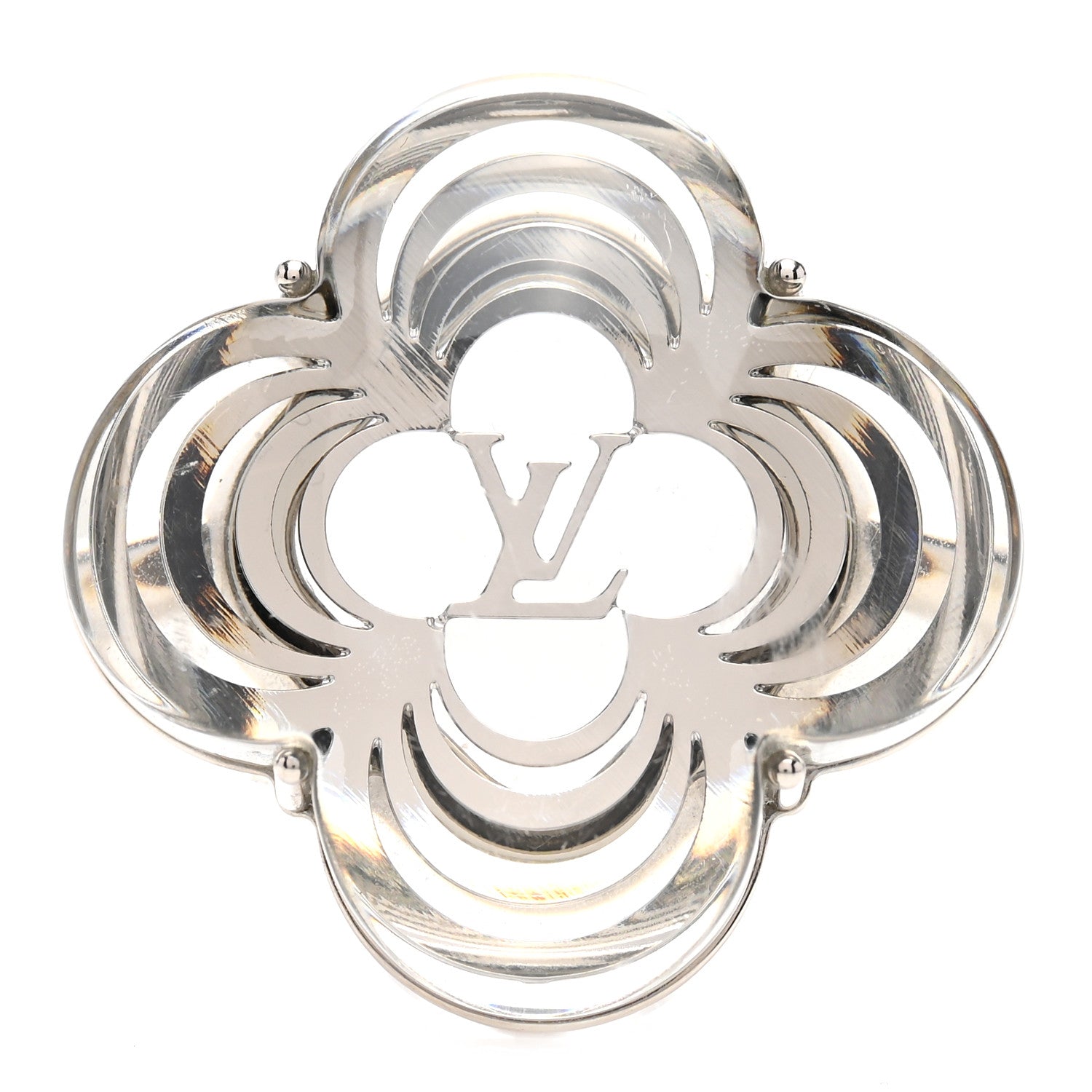 Louis Vuitton Metal Monogram Flower Berg Arafori Ring Silver 1 of 3