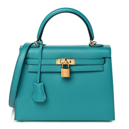 Hermes Epsom Kelly Sellier 25 Bleu Paon 1 of 37