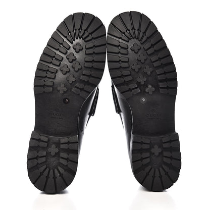 Gucci Laredo Calfskin Mens Horsebit Loafers 11 Black 5 of 10