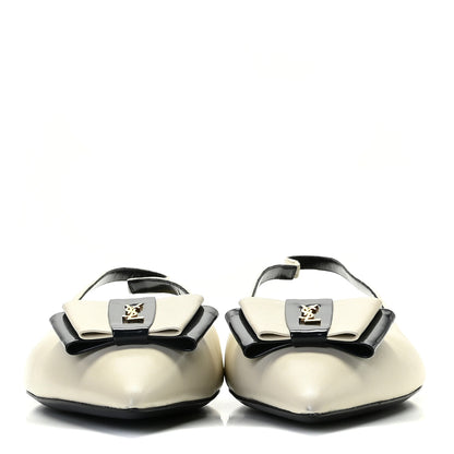 Saint Laurent Patent Smooth Lambskin Anais Slingback Flats 39.5 Navy Pearl 3 of 11