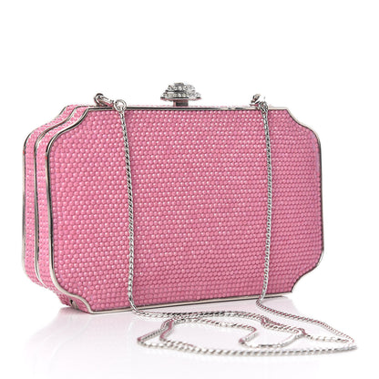 Judith Leiber Swarovski Crystal Minaudiere Clutch Pink 3 of 11