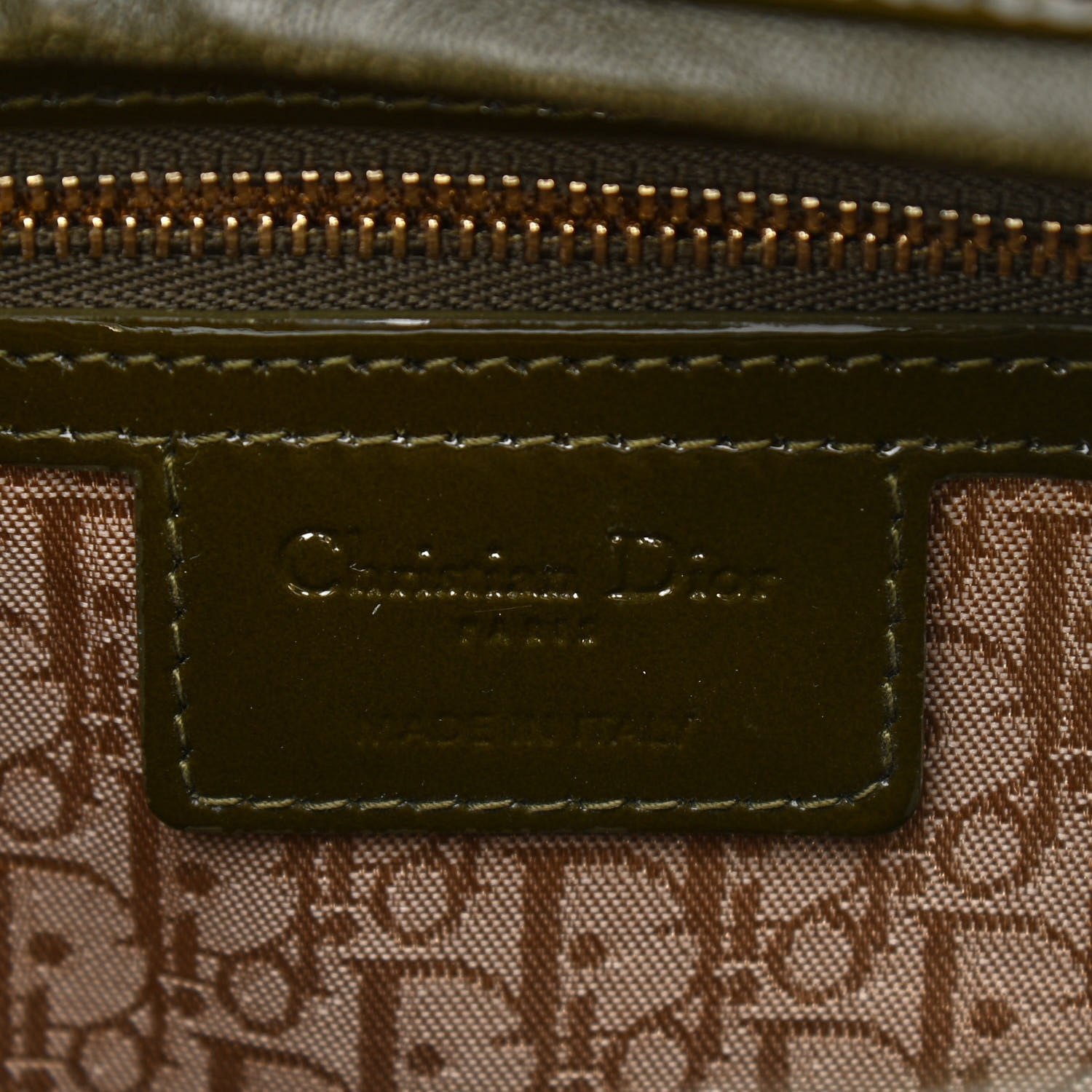 Christian Dior Patent Cannage Large Lady Dior Olive 5 of 9