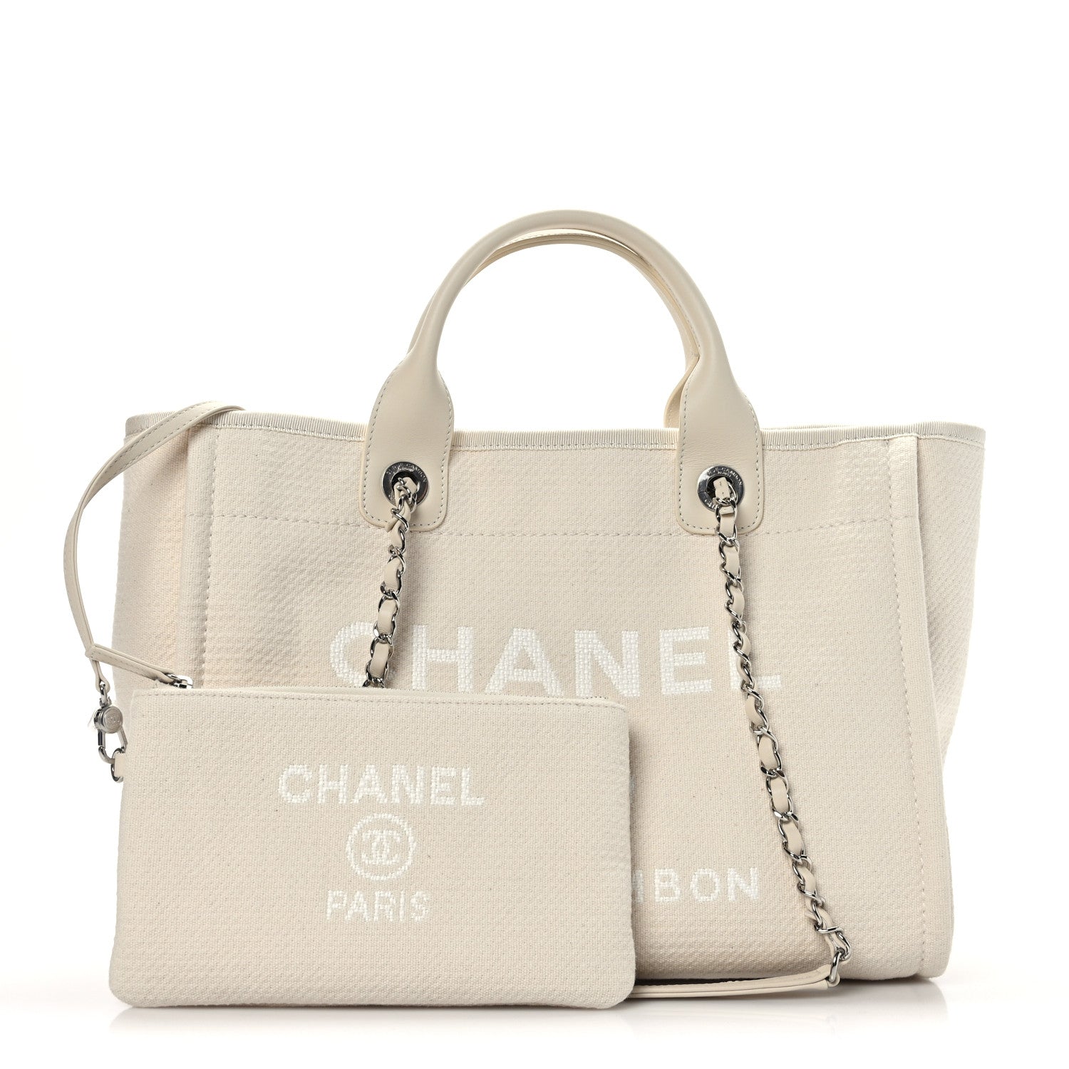 Chanel Mixed Fibers Small Deauville Tote White 1 of 10