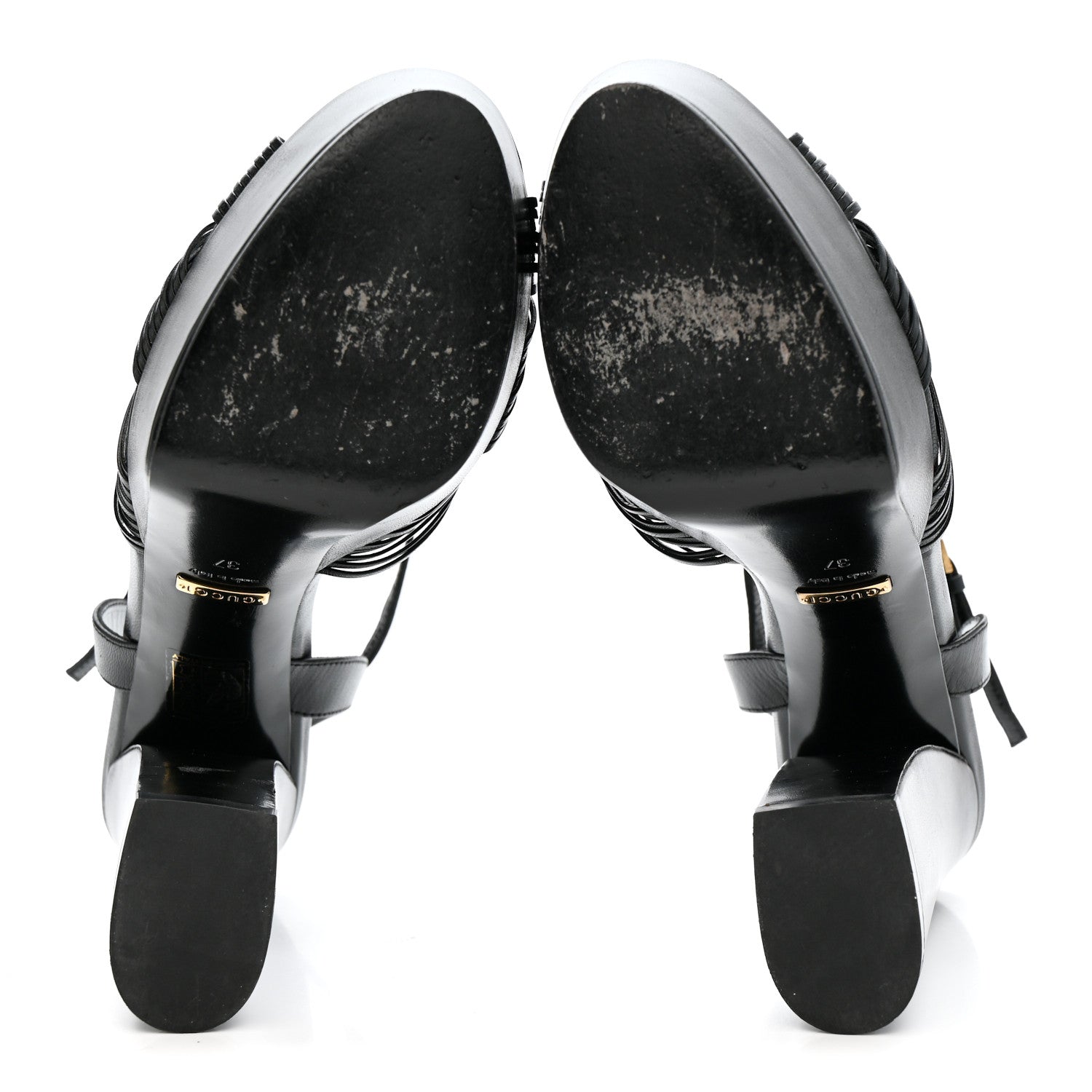 Gucci Malaga Kid Allie Platform Sandals 37 Black 6 of 13