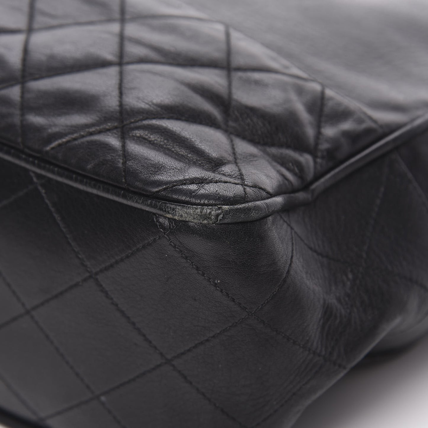 Lambskin Quilted Shoulder Bag Black