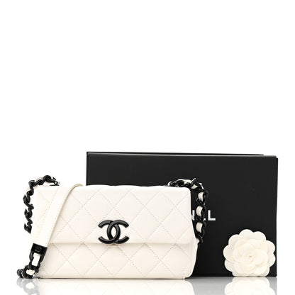 Chanel Caviar Quilted My Everything Small Flap White Black 15 of 15