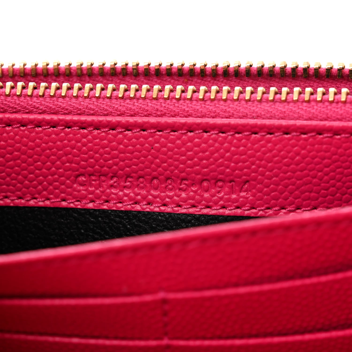 Saint Laurent Grain De Poudre Matelasse Chevron Monogram Flap Wallet Bubblegum 7 of 8