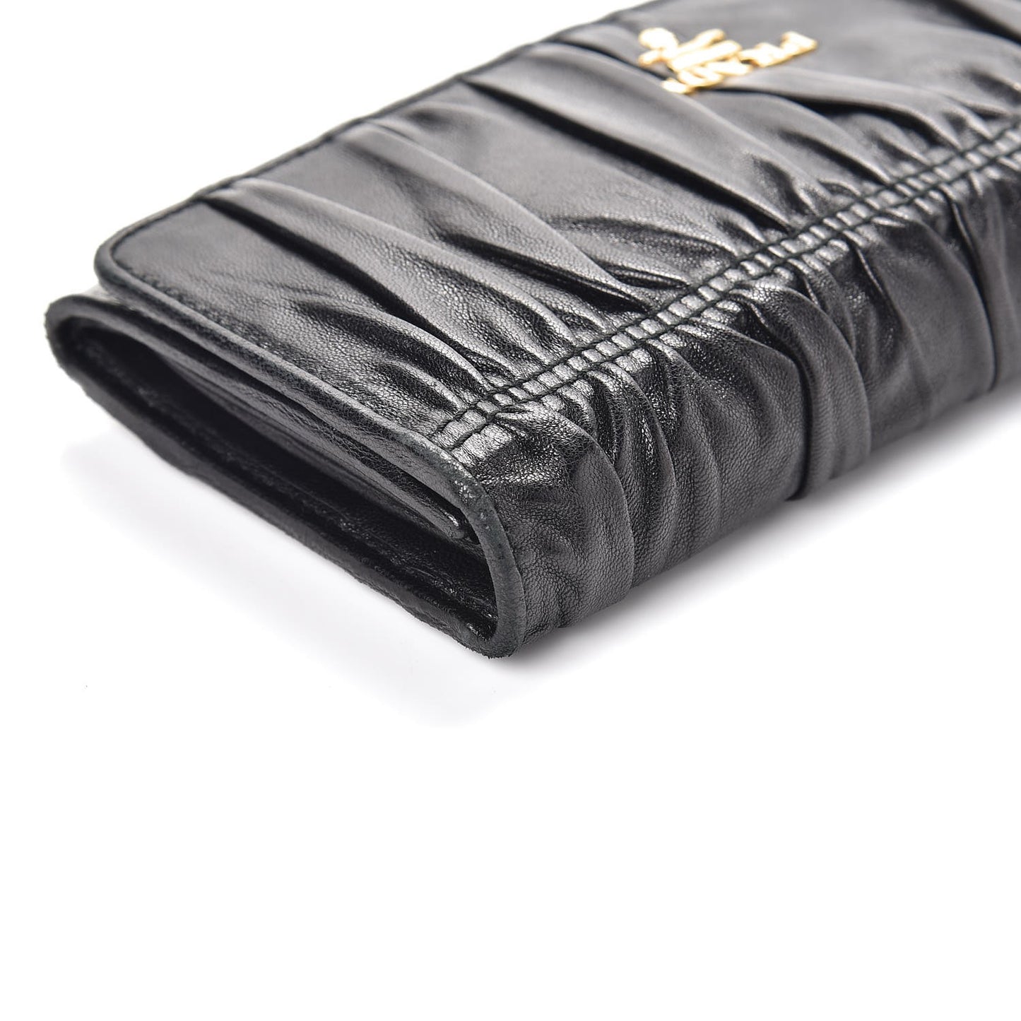 Nappa Gaufre Continental Wallet Nero Black