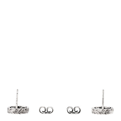 Gucci Sterling Silver Textured Interlocking G Stud Earrings 3 of 4