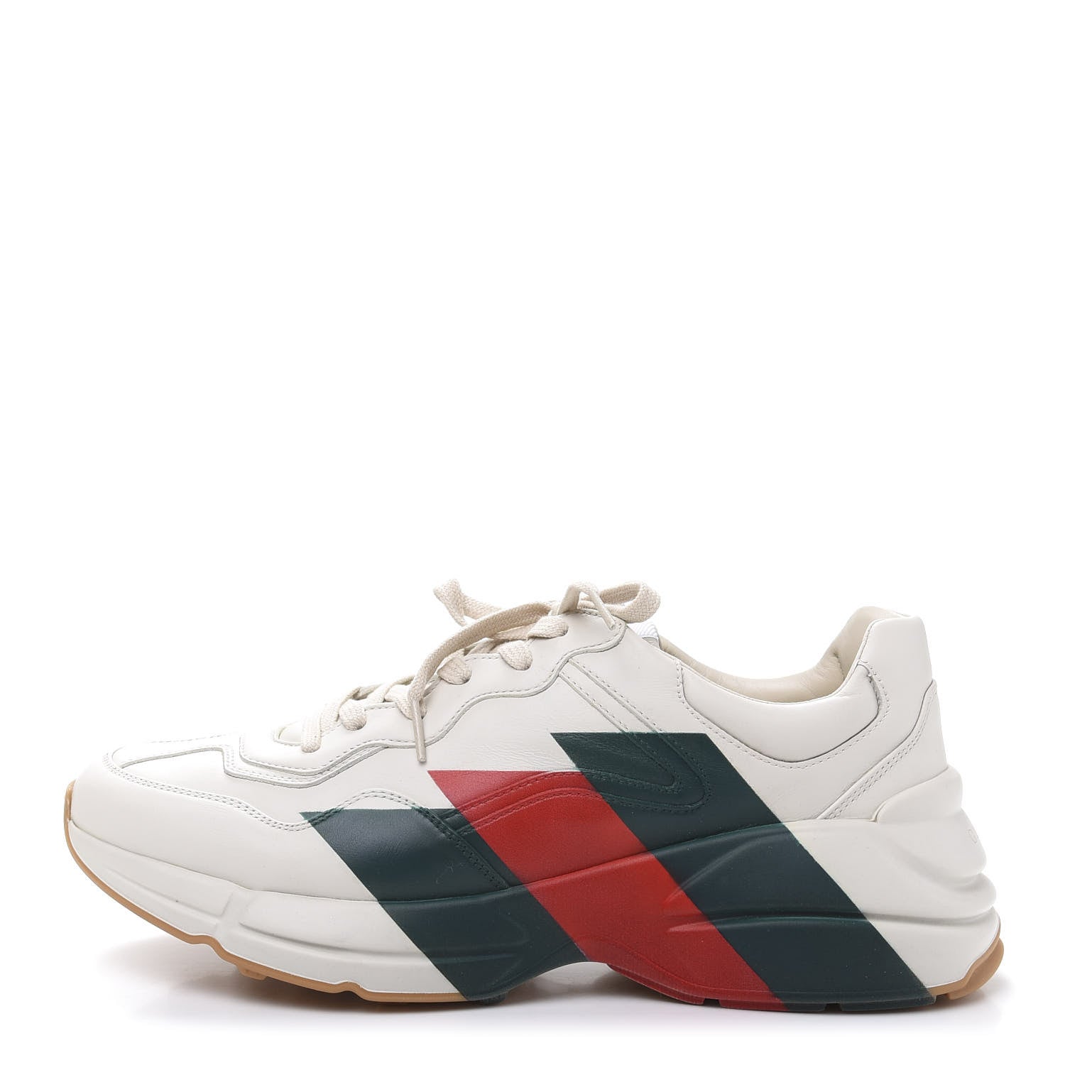 Gucci Calfskin Web Printed Mens Rhyton Sneakers 9.5 Mystic White 1 of 10