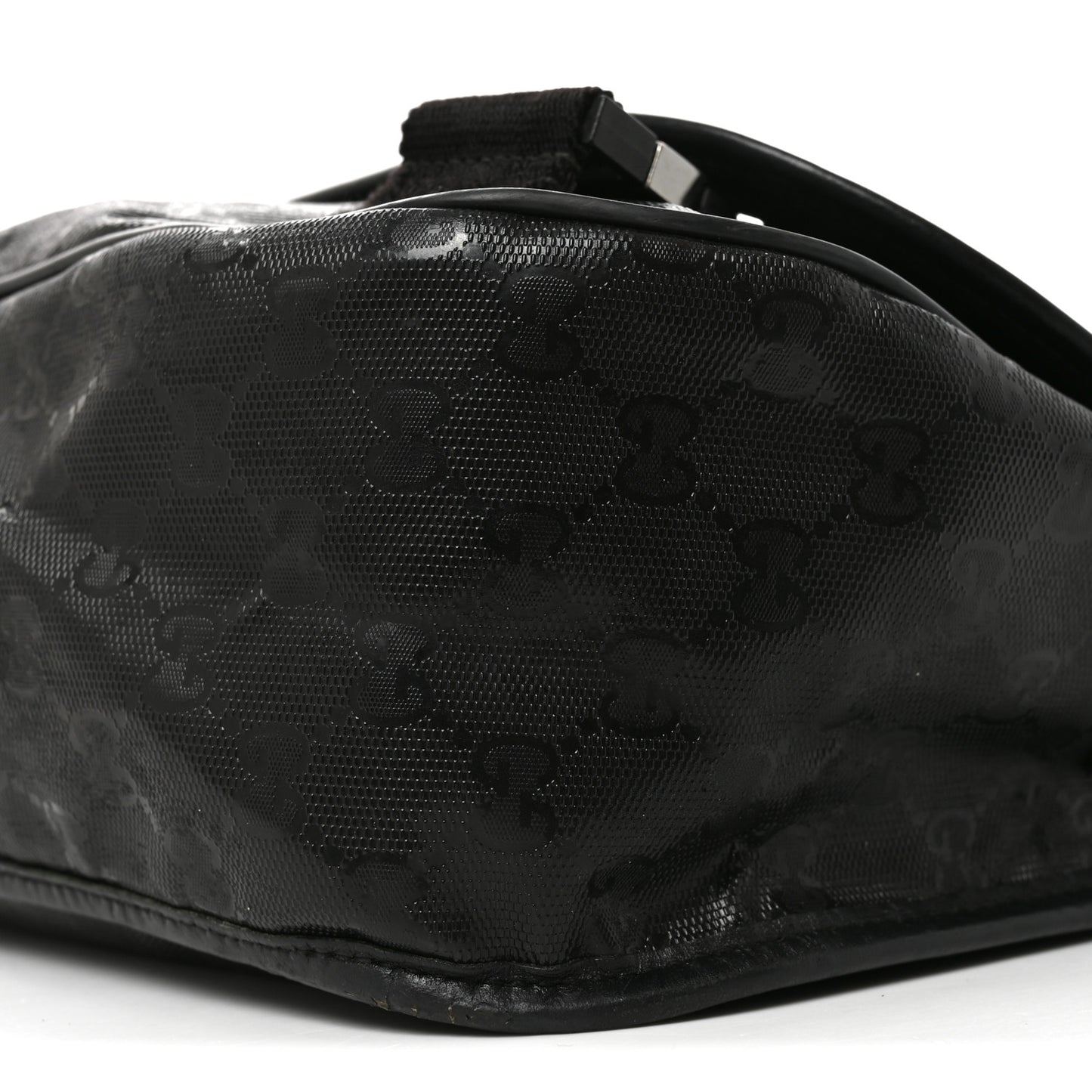 Imprime Monogram Medium Double Buckle Flap Messenger Bag Black