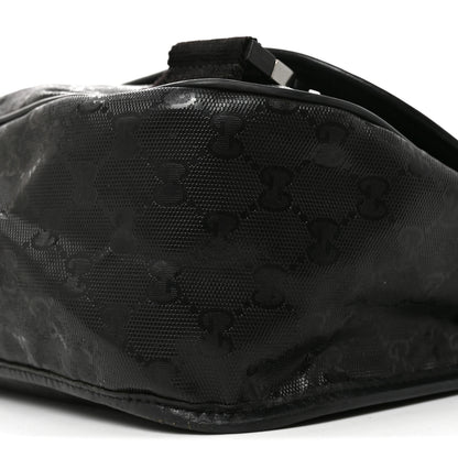 Gucci Imprime Monogram Medium Double Buckle Flap Messenger Bag Black 10 of 10