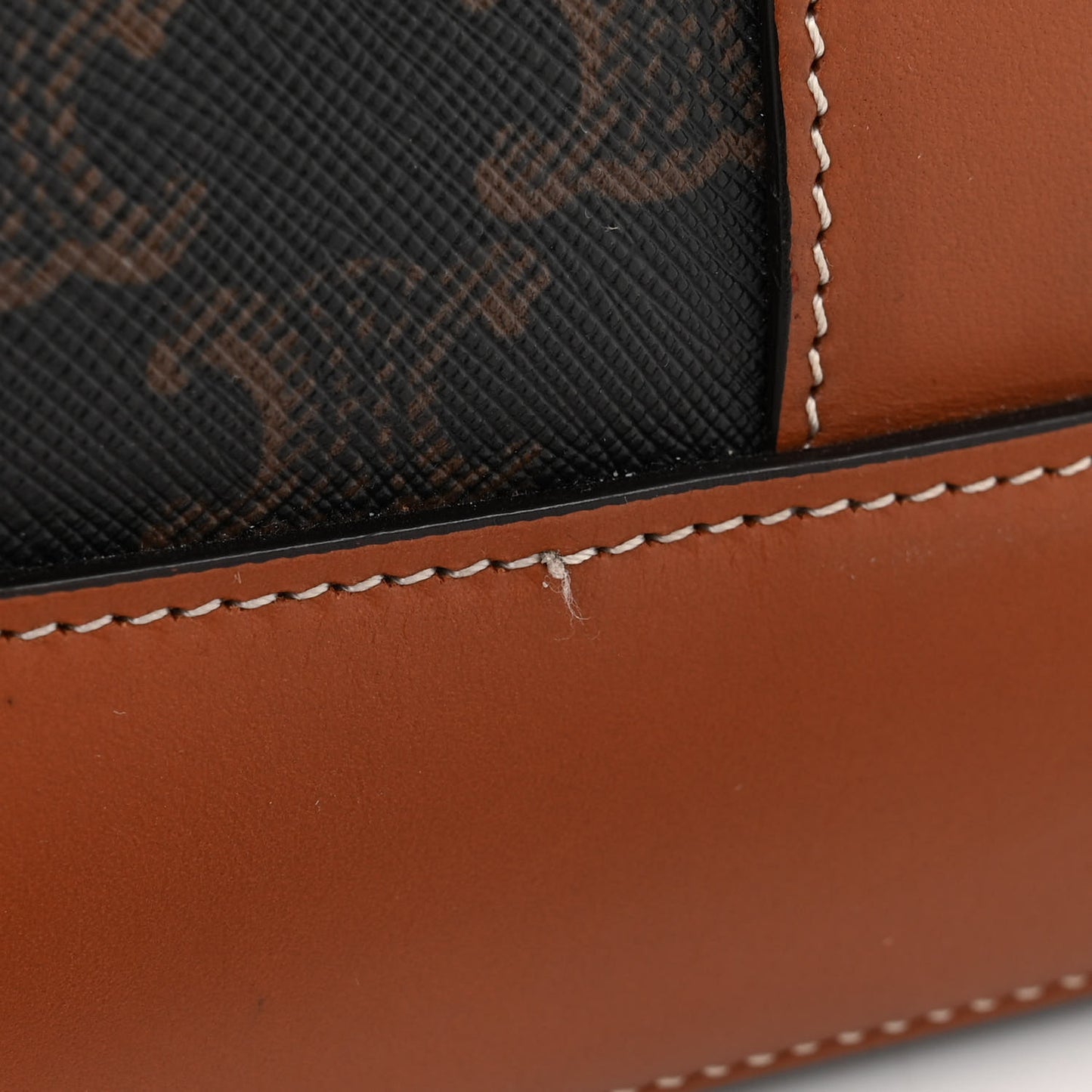 Triomphe Canvas Calfskin Medium Bucket Bag Tan