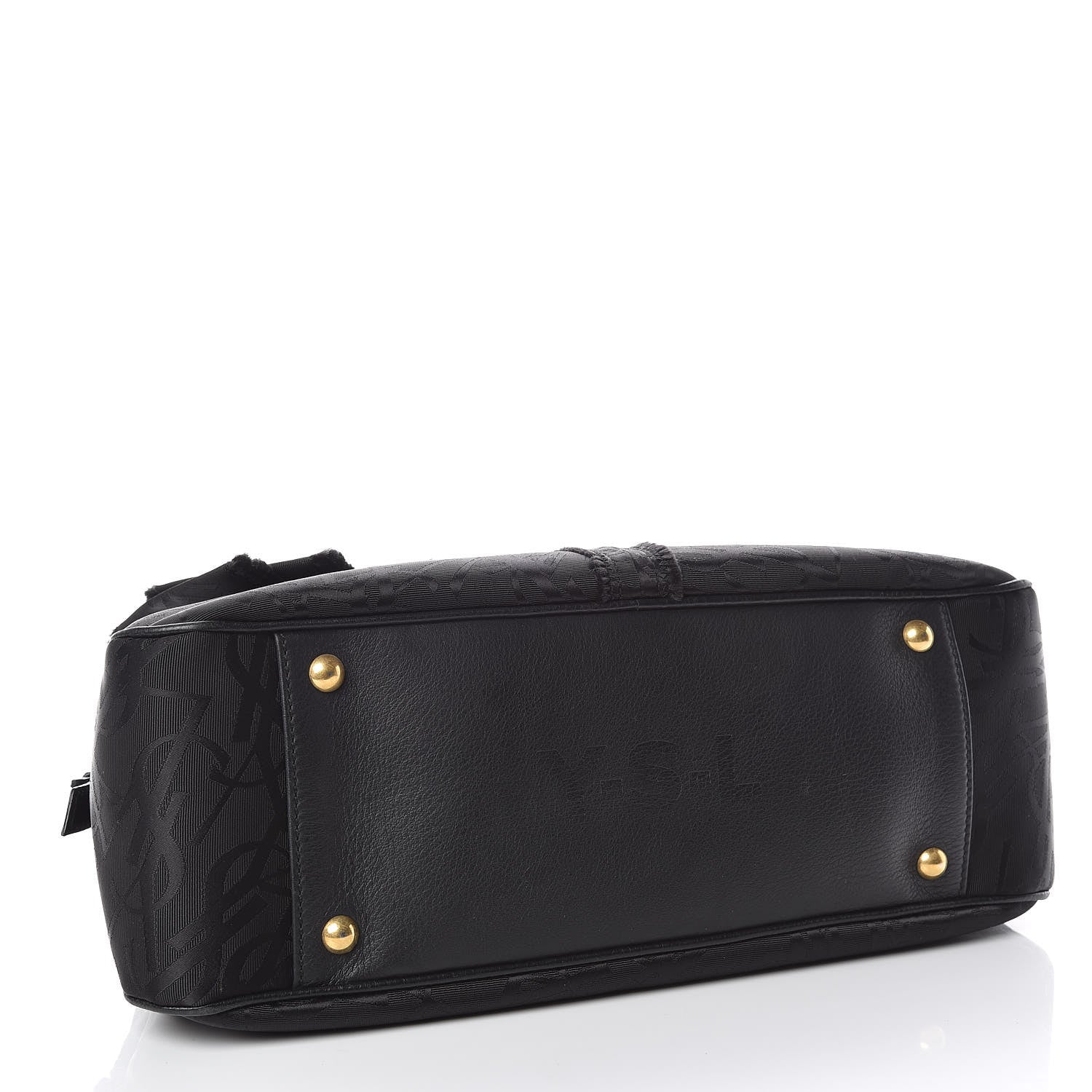 Saint Laurent Canvas Logo Medium Y Bow Bowler Black 4 of 11