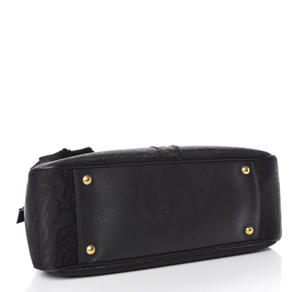 Saint Laurent Canvas Logo Medium Y Bow Bowler Black 4 of 11