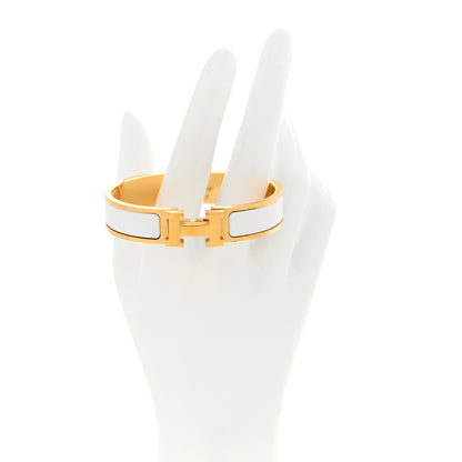 Hermes Enamel Narrow Clic Clac H Bracelet PM White 2 of 4
