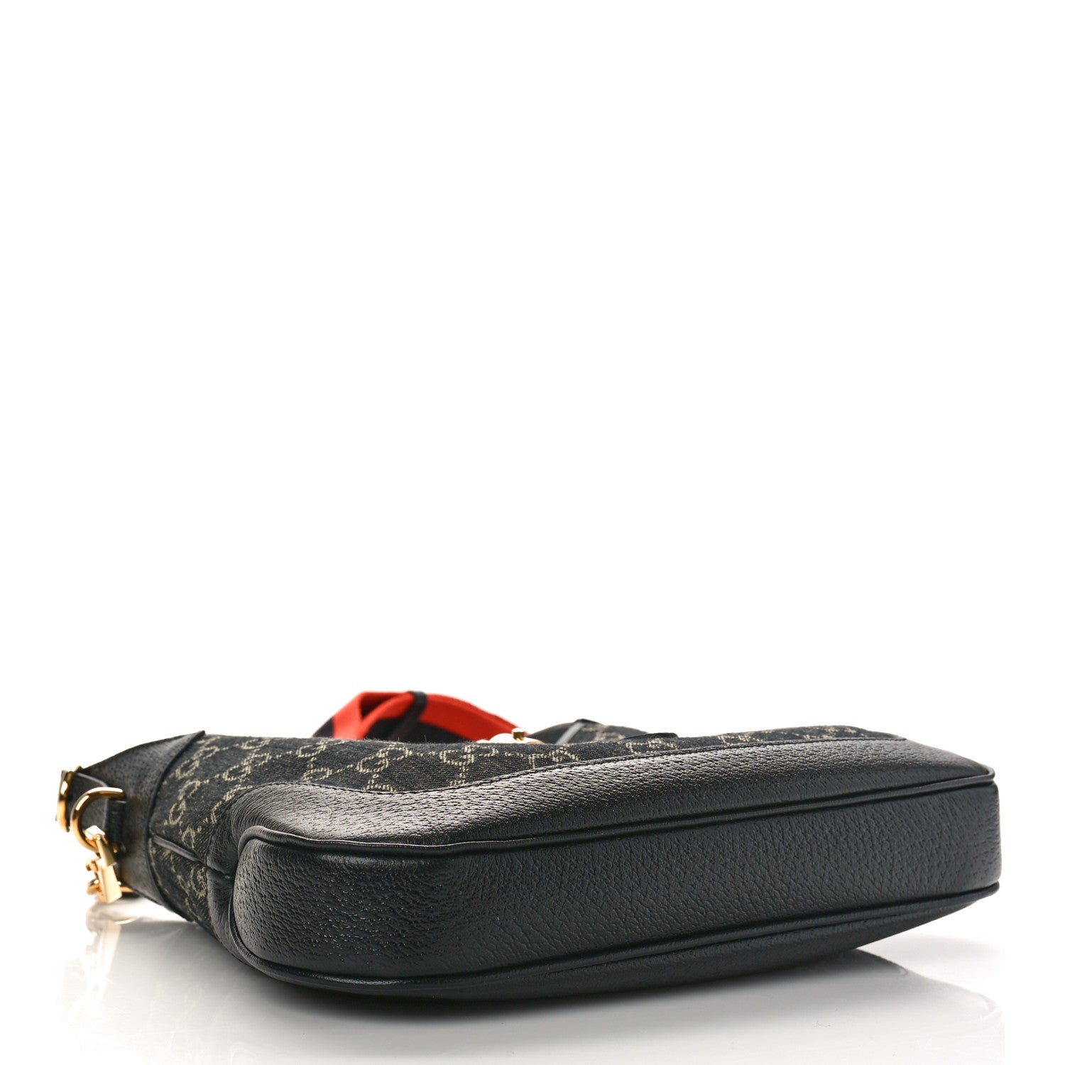 Gucci Jacquard Denim GG Monogram Small Jackie 1961 Hobo Black Ivory 4 of 8