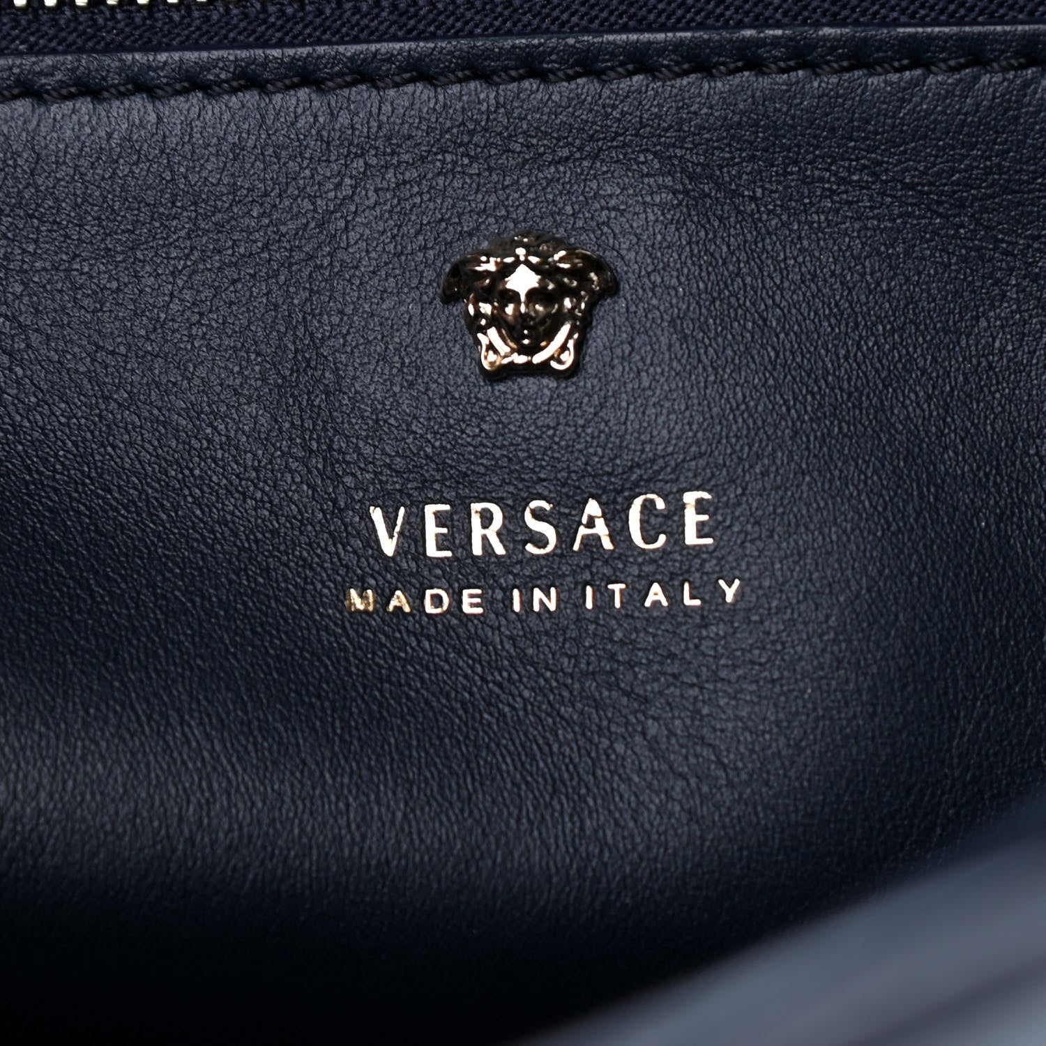 Versace Vitello Medium Palazzo Empire Bag Deep Blue 6 of 8