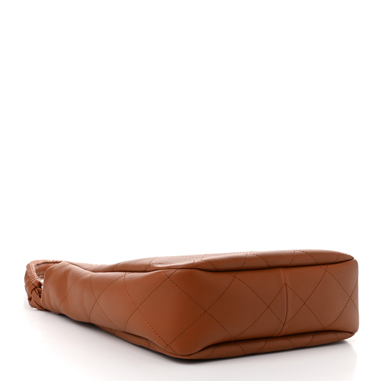 Chanel Calfskin Quilted Braided Handle Chain Hobo Brown 4 of 11