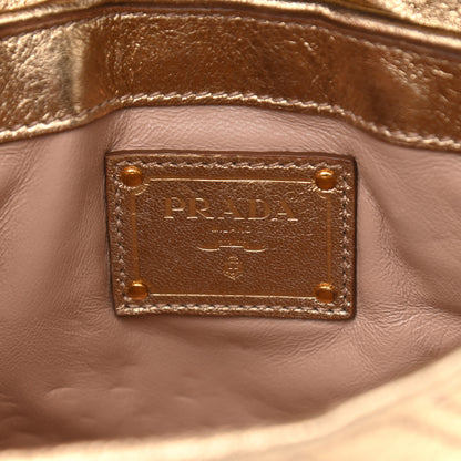 Prada Metallic Nappa Quilted Crossbody Bag Gold 6 of 11