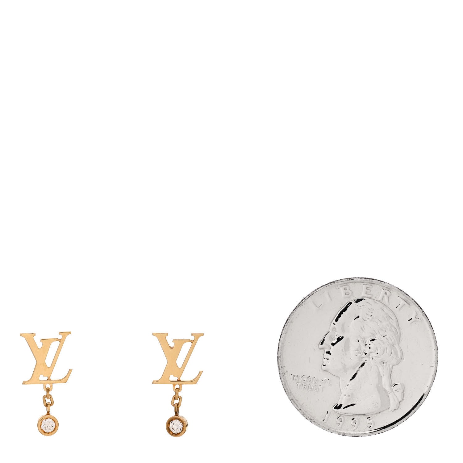 Louis Vuitton 18K Yellow Gold Diamond Idylle Blossom LV Stud Earrings 2 of 5