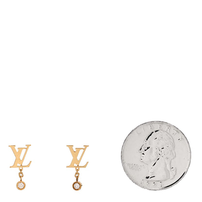 Louis Vuitton 18K Yellow Gold Diamond Idylle Blossom LV Stud Earrings 2 of 5