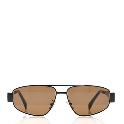 Celine Metal Monochrome Triomphe Sunglasses CL40281U Black Brown 2 of 7