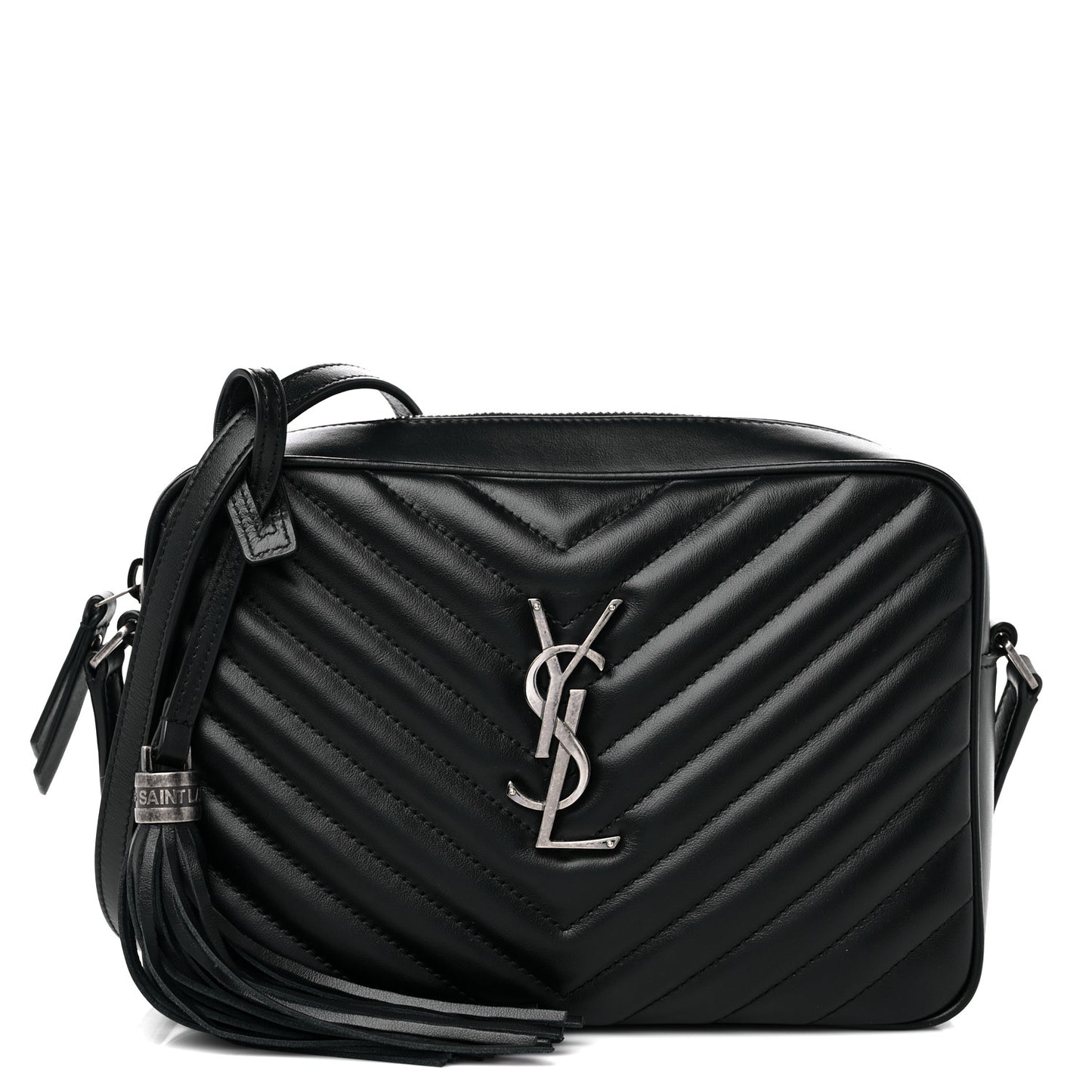 Calfskin Matelasse Monogram Lou Camera Bag Black