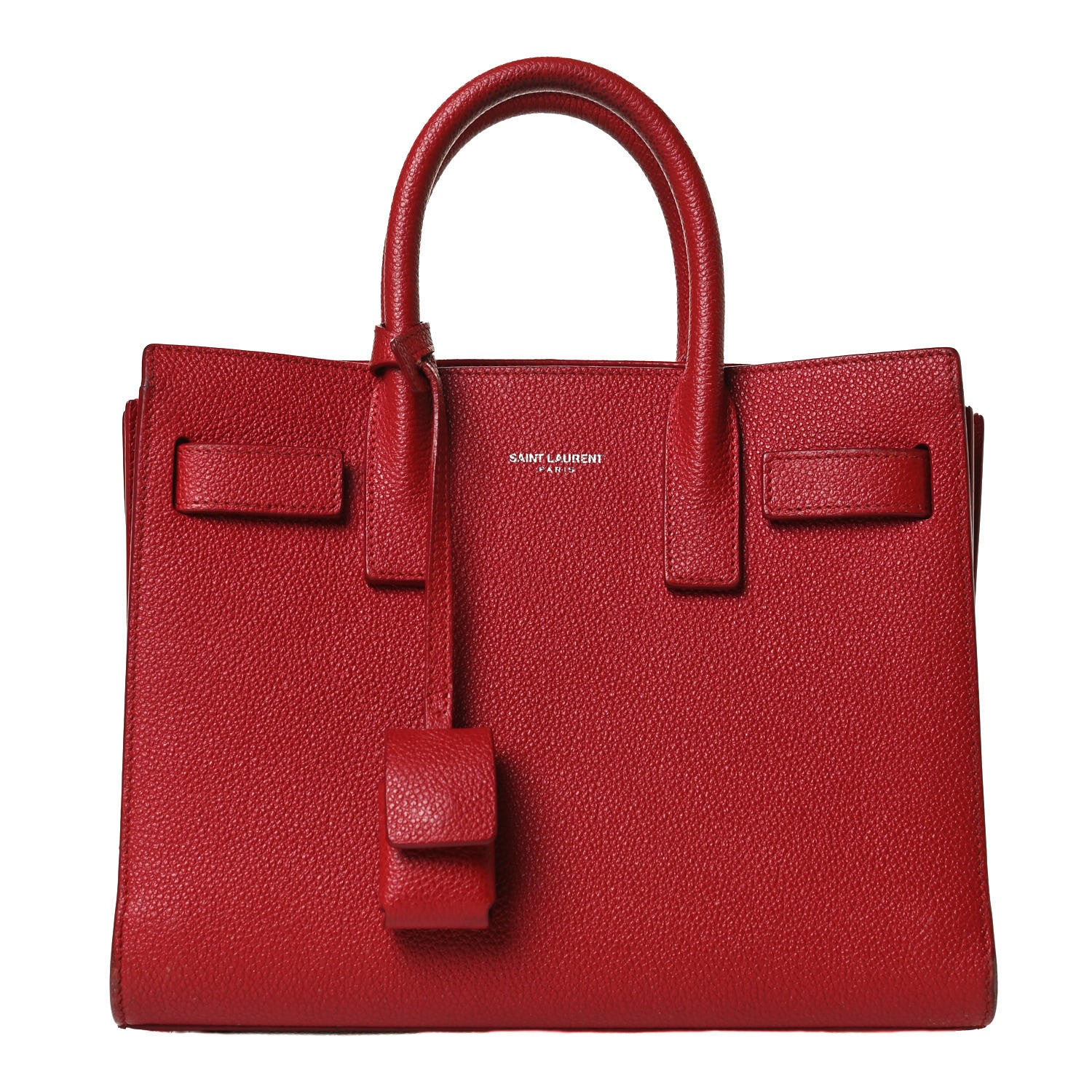 Saint Laurent Grained Calfskin Nano Sac De Jour Lipstick Red 1 of 17