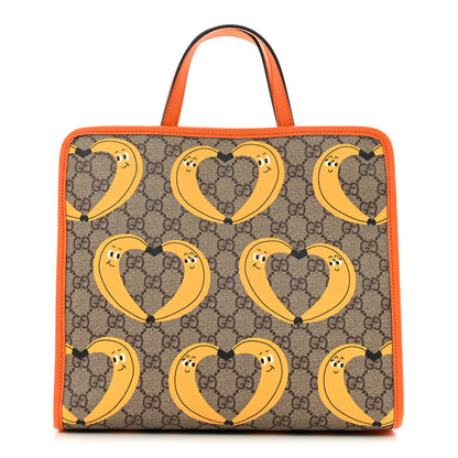 Gucci GG Supreme Monogram Banana Childrens Tote Beige Ebony Multicolor Carrot Orange 1 of 10