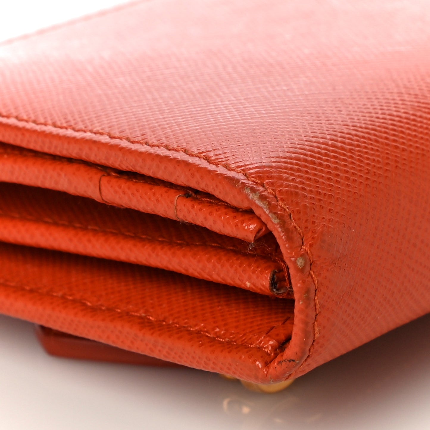 Saffiano Metal Continental Flap Wallet Papaya