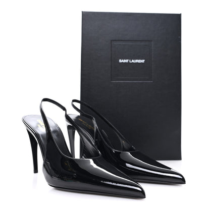 Saint Laurent Vernice Grupy Kendall 90mm Slingback Pumps 37 Black 10 of 10