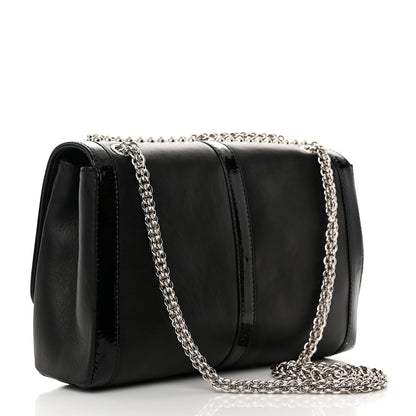 Christian Louboutin Nappa Patent Spikes Small Sweety Charity Crossbody Bag Black Silver 2 of 13