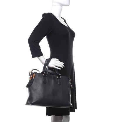 Gucci Calfskin Bamboo Tassel Top Handle Tote Blue 3 of 13