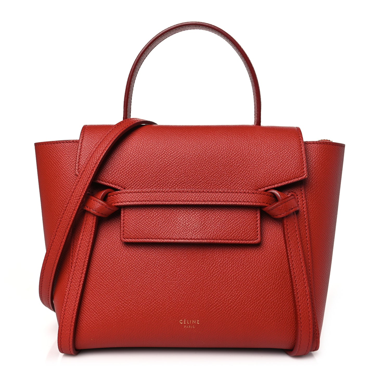 Grained Calfskin Nano Belt Bag Coquelicot