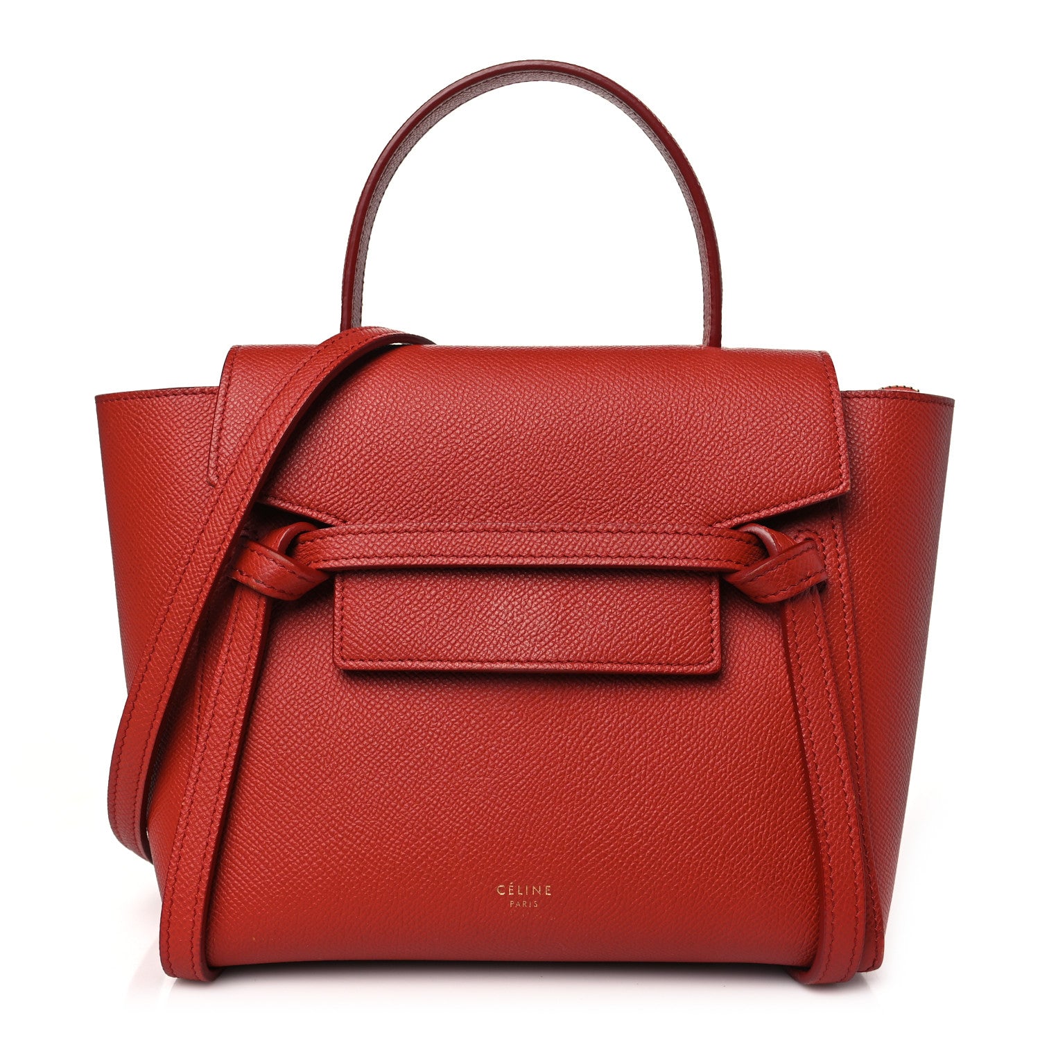 Celine Grained Calfskin Nano Belt Bag Coquelicot 1 of 12