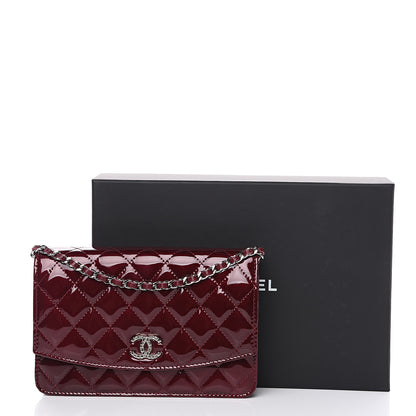 Chanel Patent Quilted Brilliant Wallet On Chain WOC Red 12 of 12