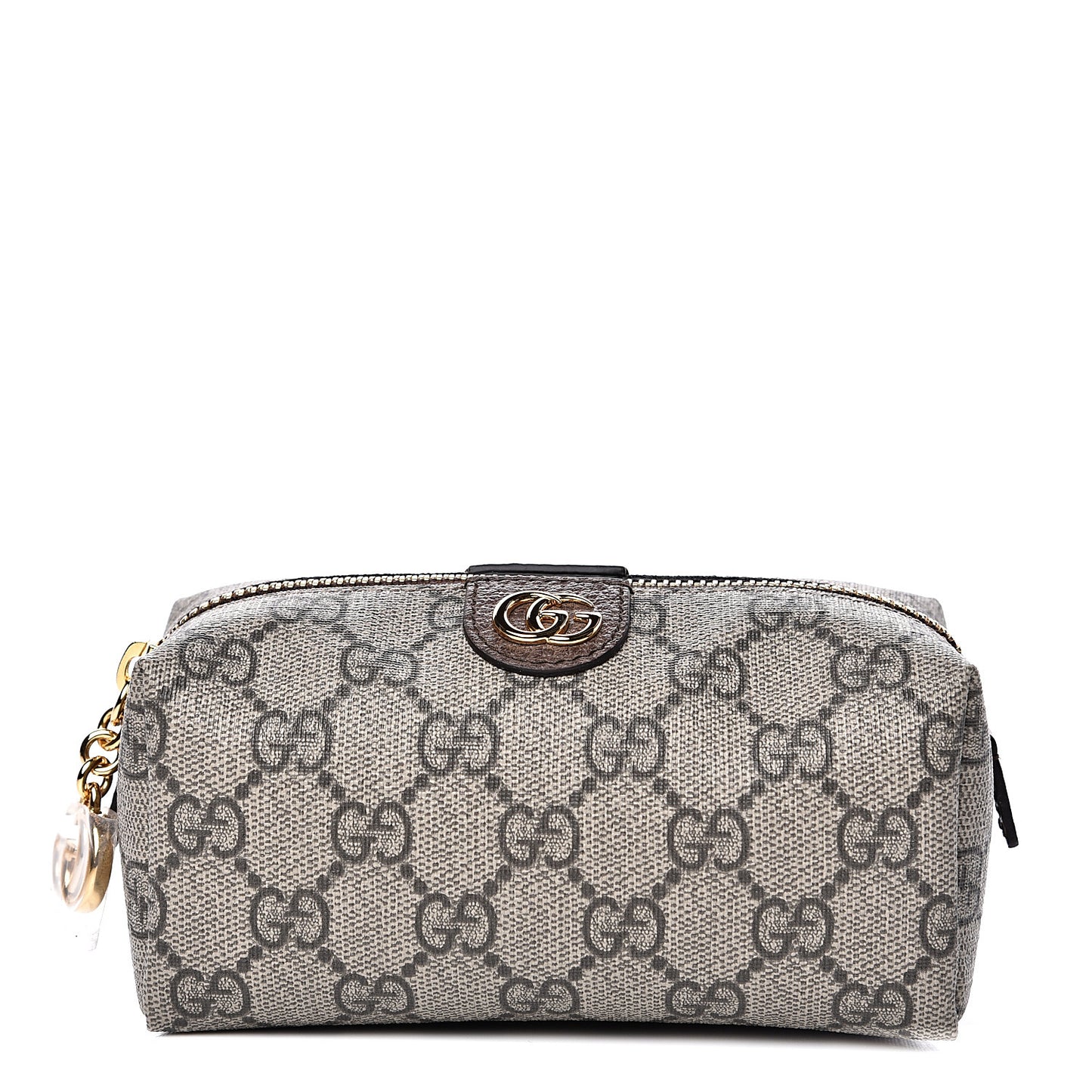 Soft GG Supreme Monogram Calfskin Small Ophidia Cosmetic Case Beige Ebony New Acero