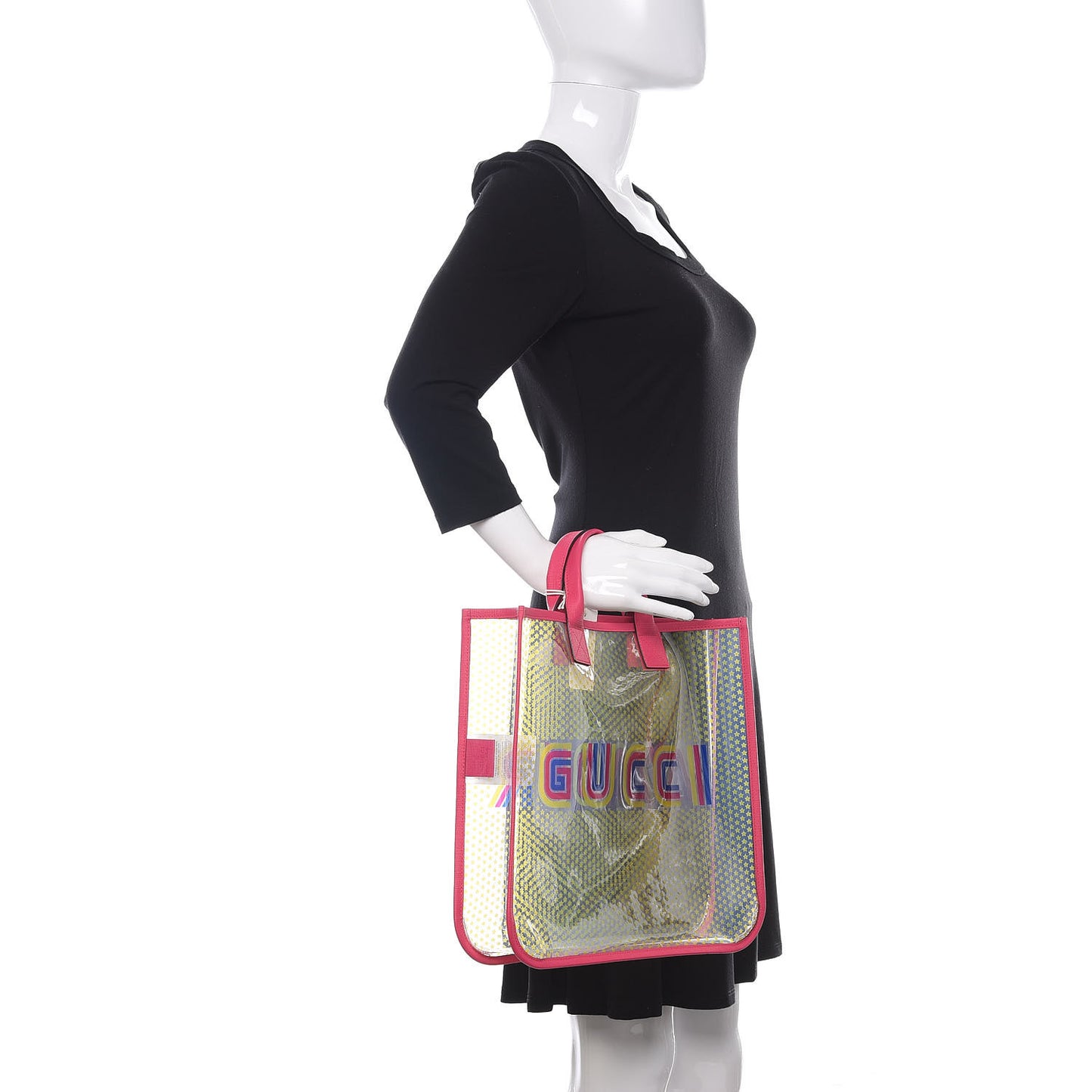 Vinyl Gucci Amour Stars Childrens Tote Multicolor Glass Bright Fuxia