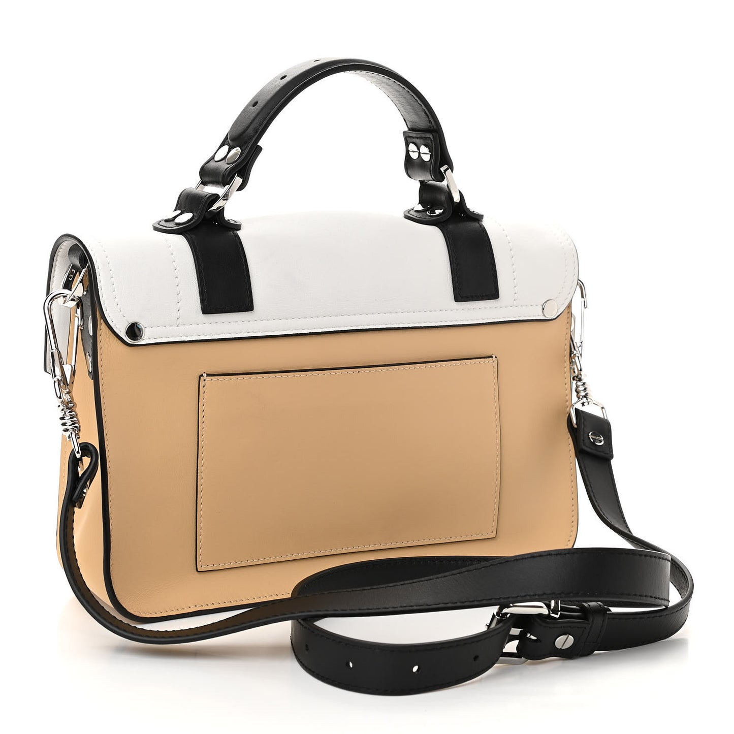 Lambskin Snakeskin Embossed Tiny PS1 Satchel Black Sand