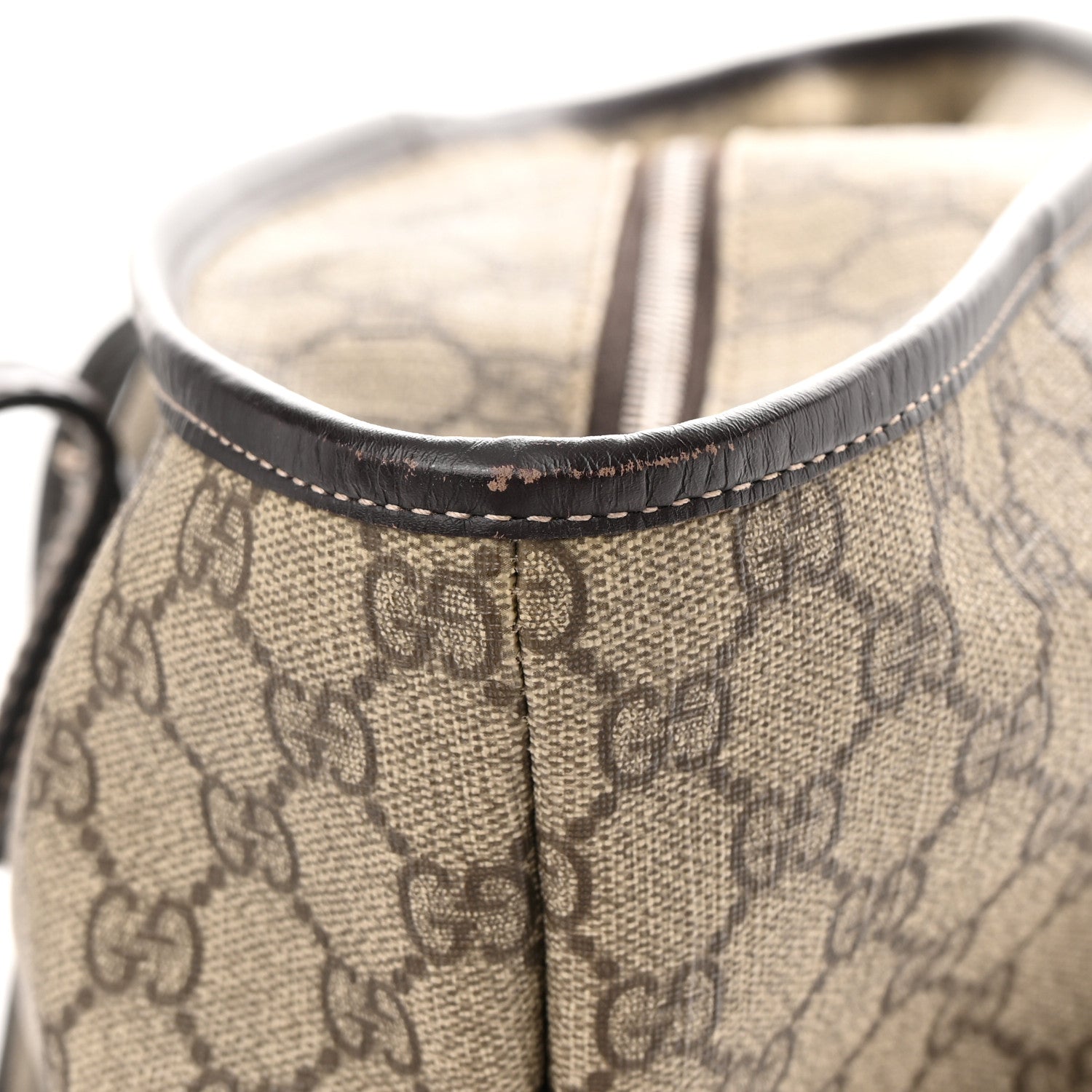 Gucci GG Supreme Monogram Large Zippered Shopping Tote Brown 13 of 15