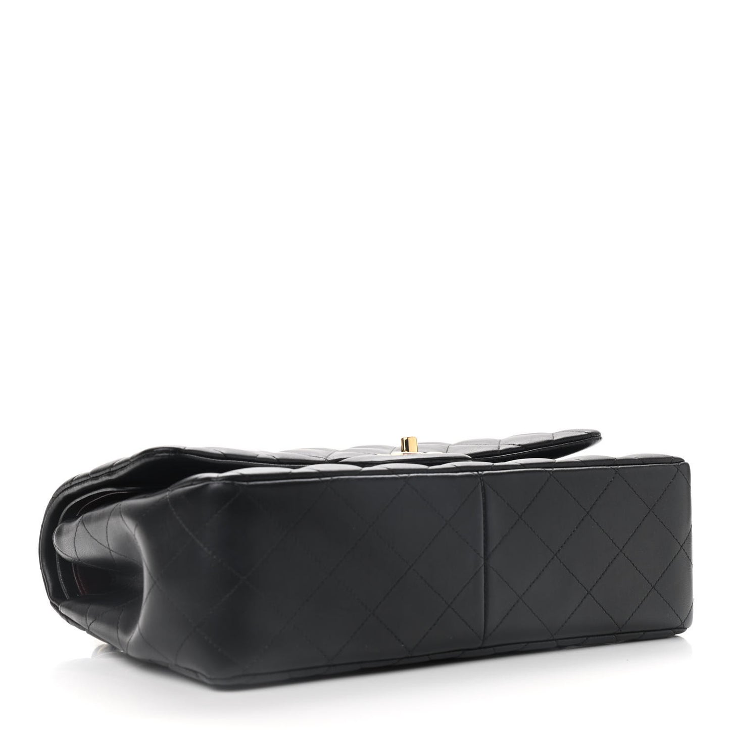 Lambskin Quilted Jumbo Double Flap Black