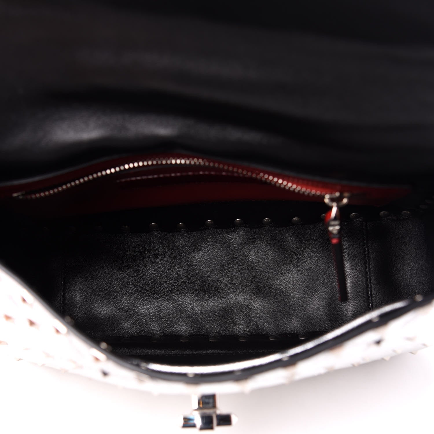 Valentino Garavani Metallic Nappa Medium Rockstud Spike Shoulder Bag Silver 6 of 10