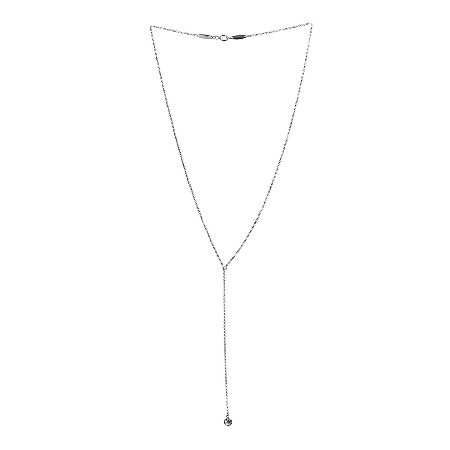 Platinum Diamond .16ct Elsa Peretti Diamonds By the Yard Lariat Necklace