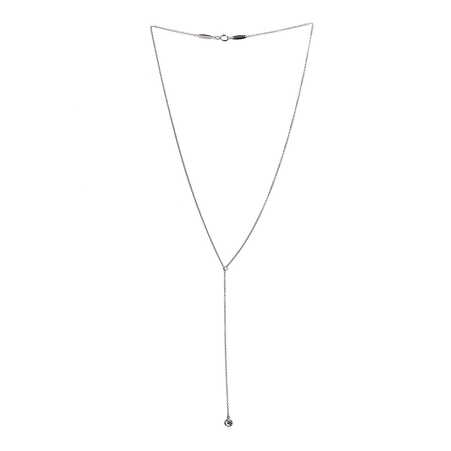 Tiffany Platinum Diamond .16ct Elsa Peretti Diamonds By the Yard Lariat Necklace 3 of 7