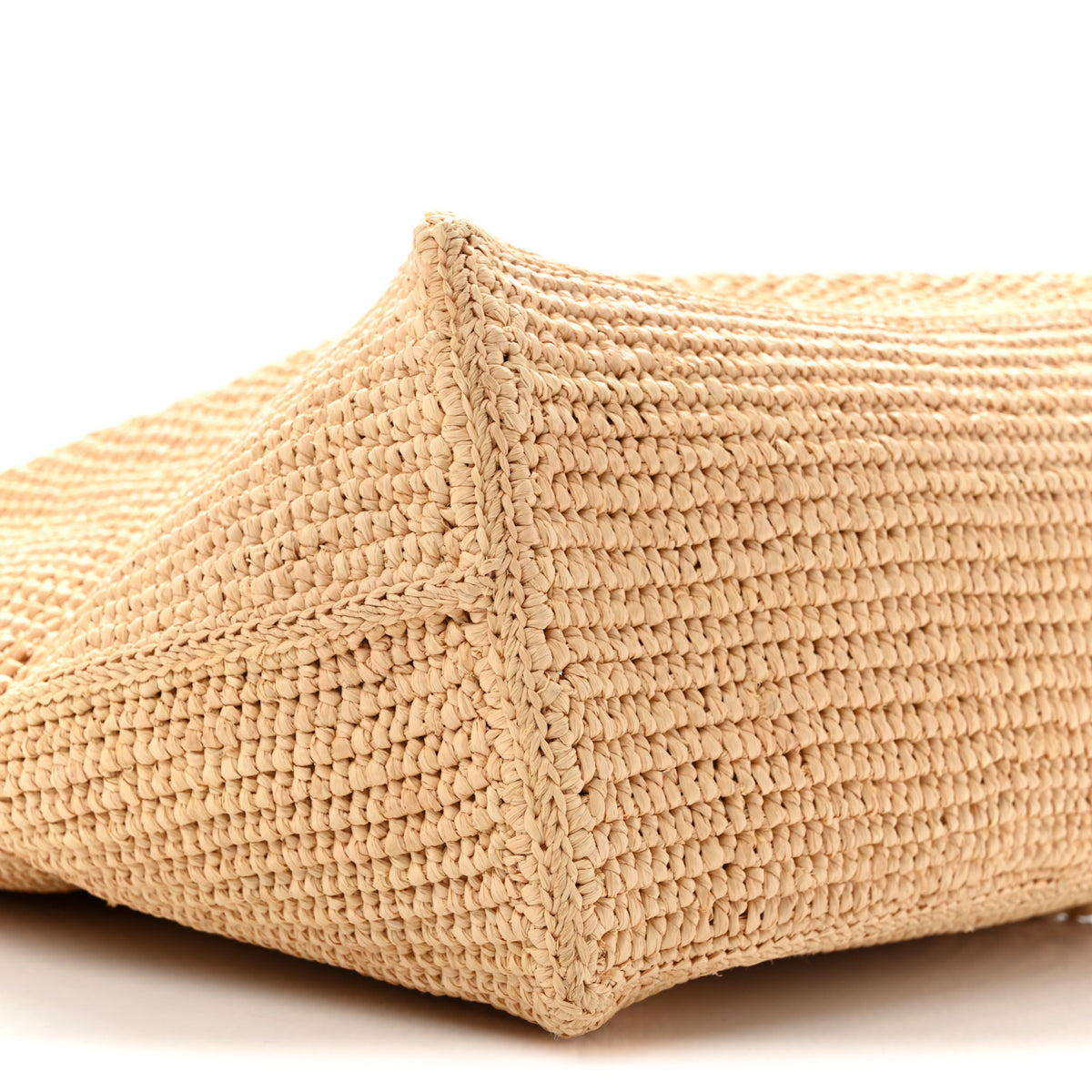 Raffia Calfskin Medium Puzzle Fold Tote Natural