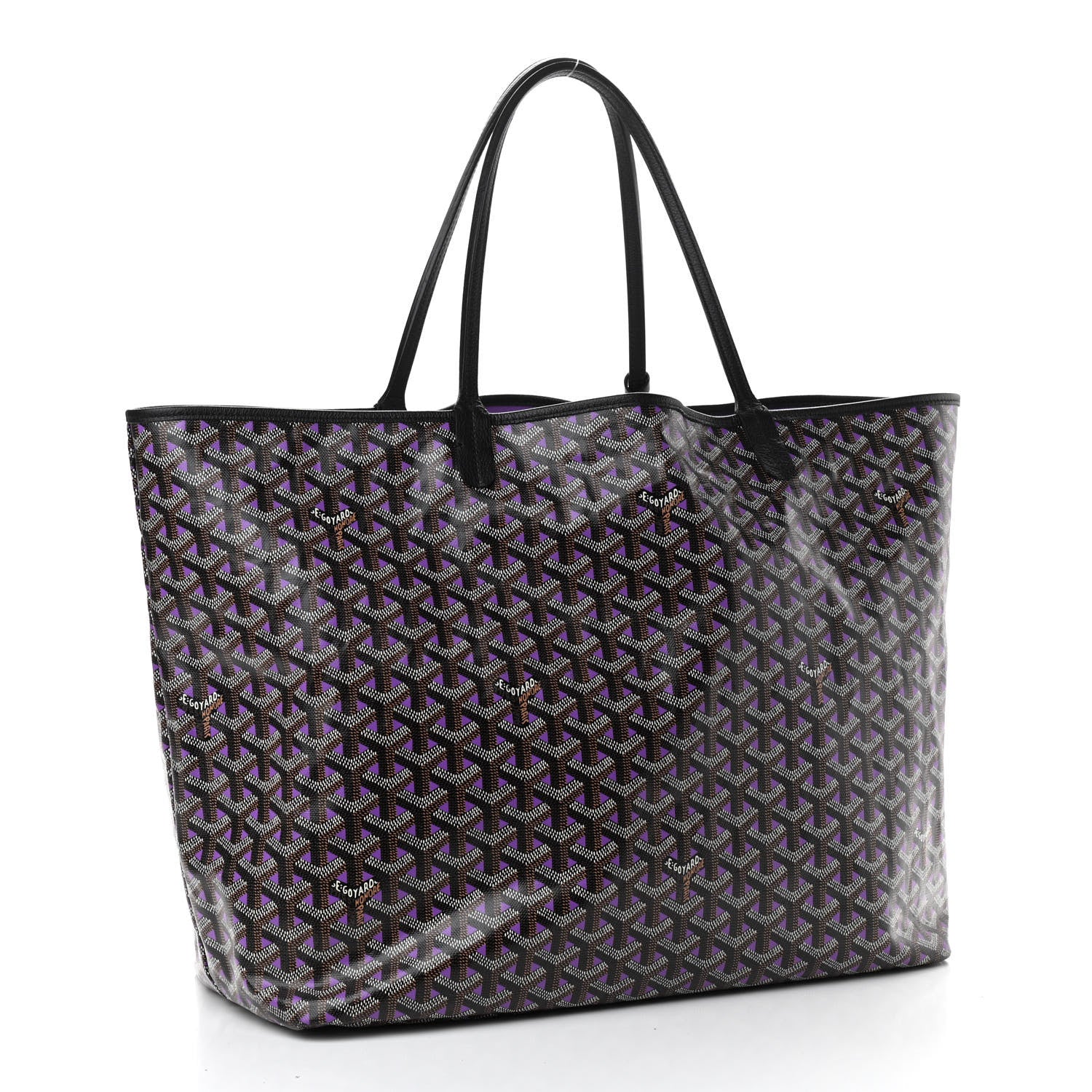 Goyard Goyardine Saint Louis Claire Voie GM Black Purple 4 of 12