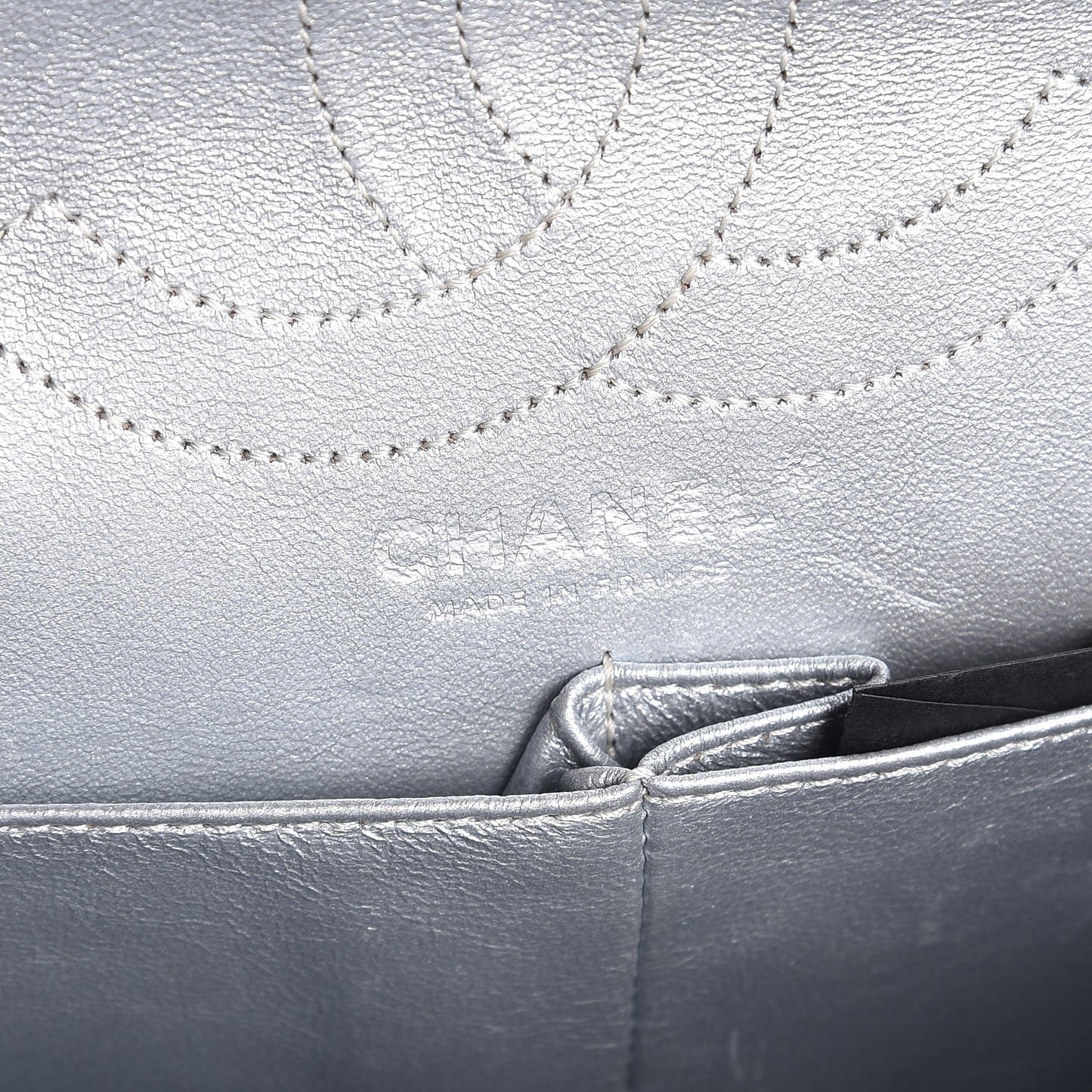 Metallic Striped Calfskin 2.55 Reissue 226 Flap Silver