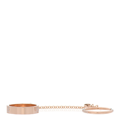 Hermes 18K Rose Gold Diamond Kelly Clochette Double Ring 50 5.25 3 of 7