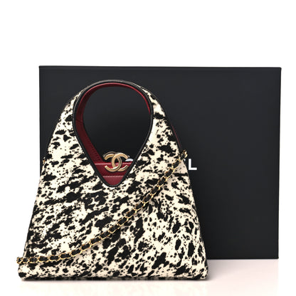 Chanel Pony Hair Printed Chic Lady Small Shopping Tote White Black 11 of 11